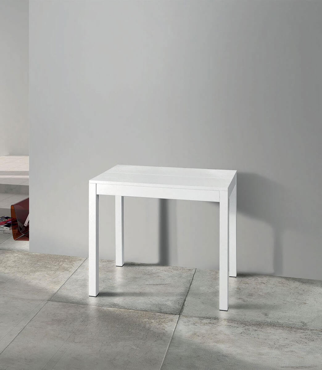 Consolle allungabile bianca piano bianco frassinato