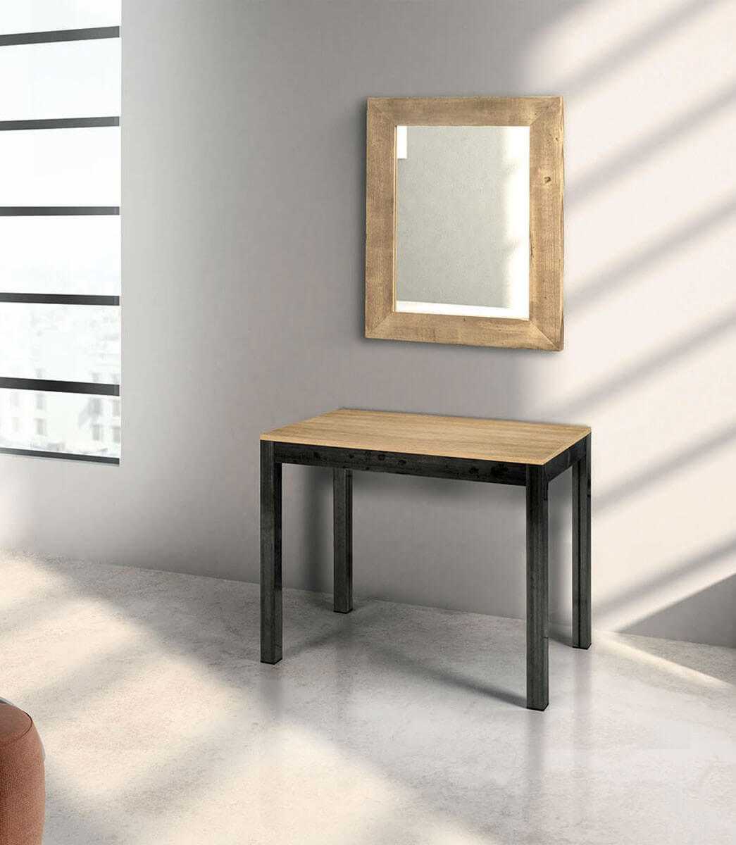 Specchiera moderna in legno prima patina