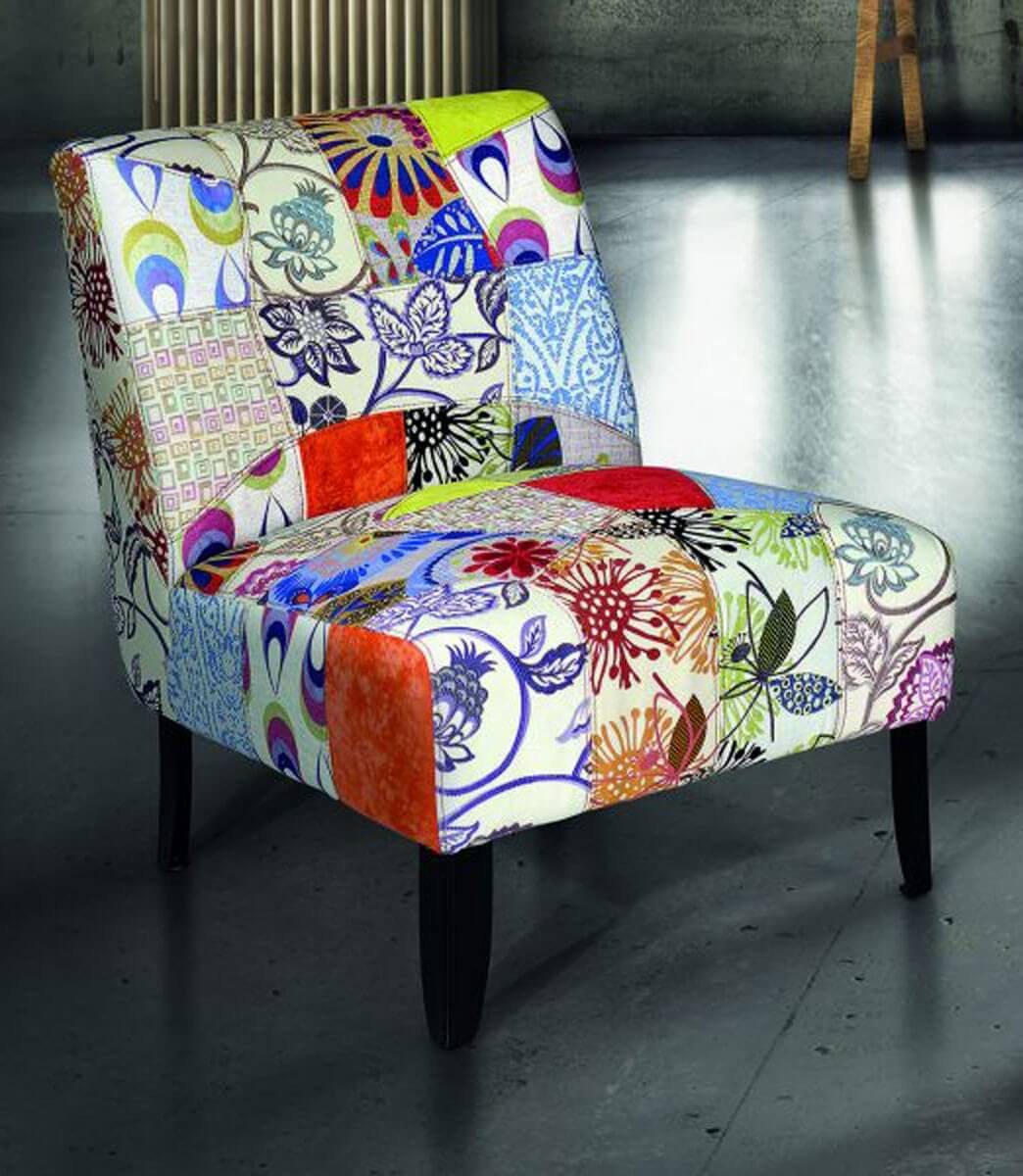 Poltrona moderna Fantasy patchwork imbottita