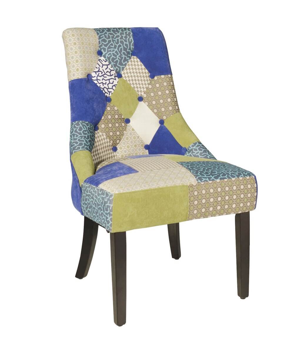 Poltrona patchwork imbottita in tessuto