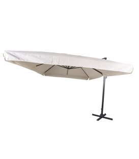 Ombrellone parasole ruotante 3x3m palo laterale a sbalzo base a croce