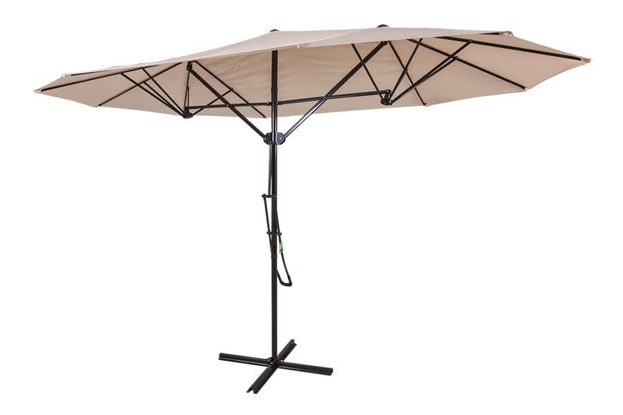 Ombrellone parasole Ecrù Coveri Garden 2,5 x 4,3 m palo laterale base a croce