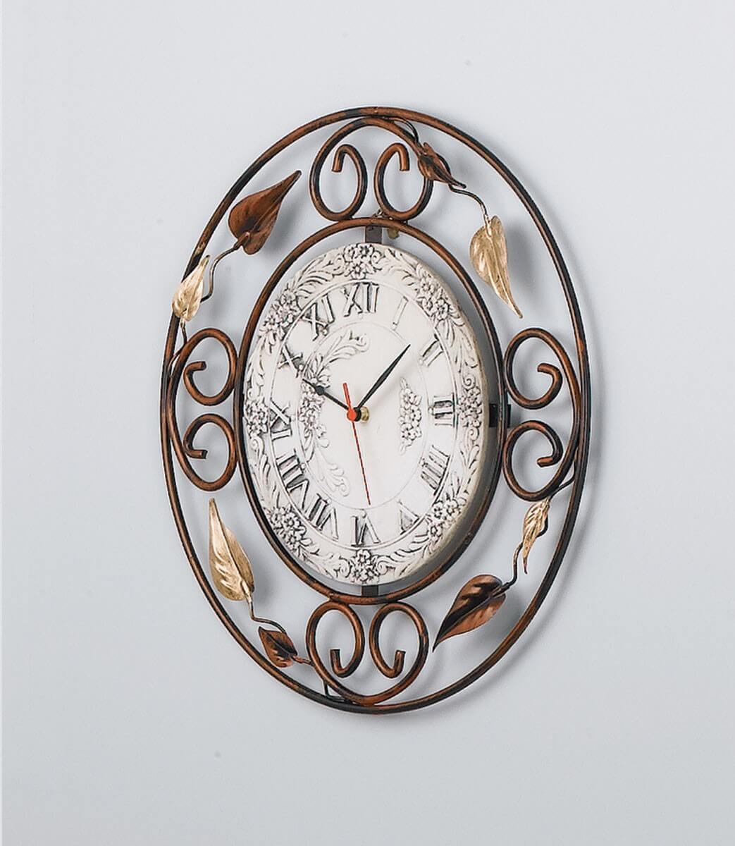 Orologio tondo foglie Ø 36