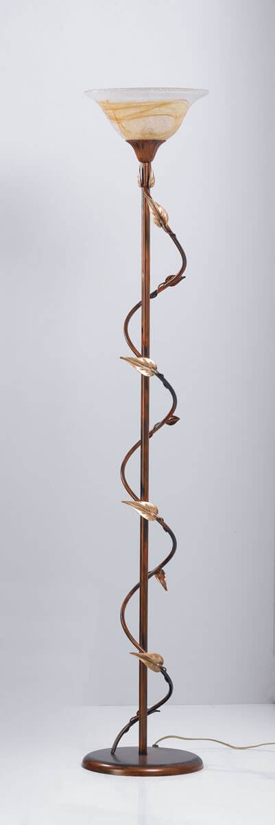 Lampada da terra Spiro con foglie