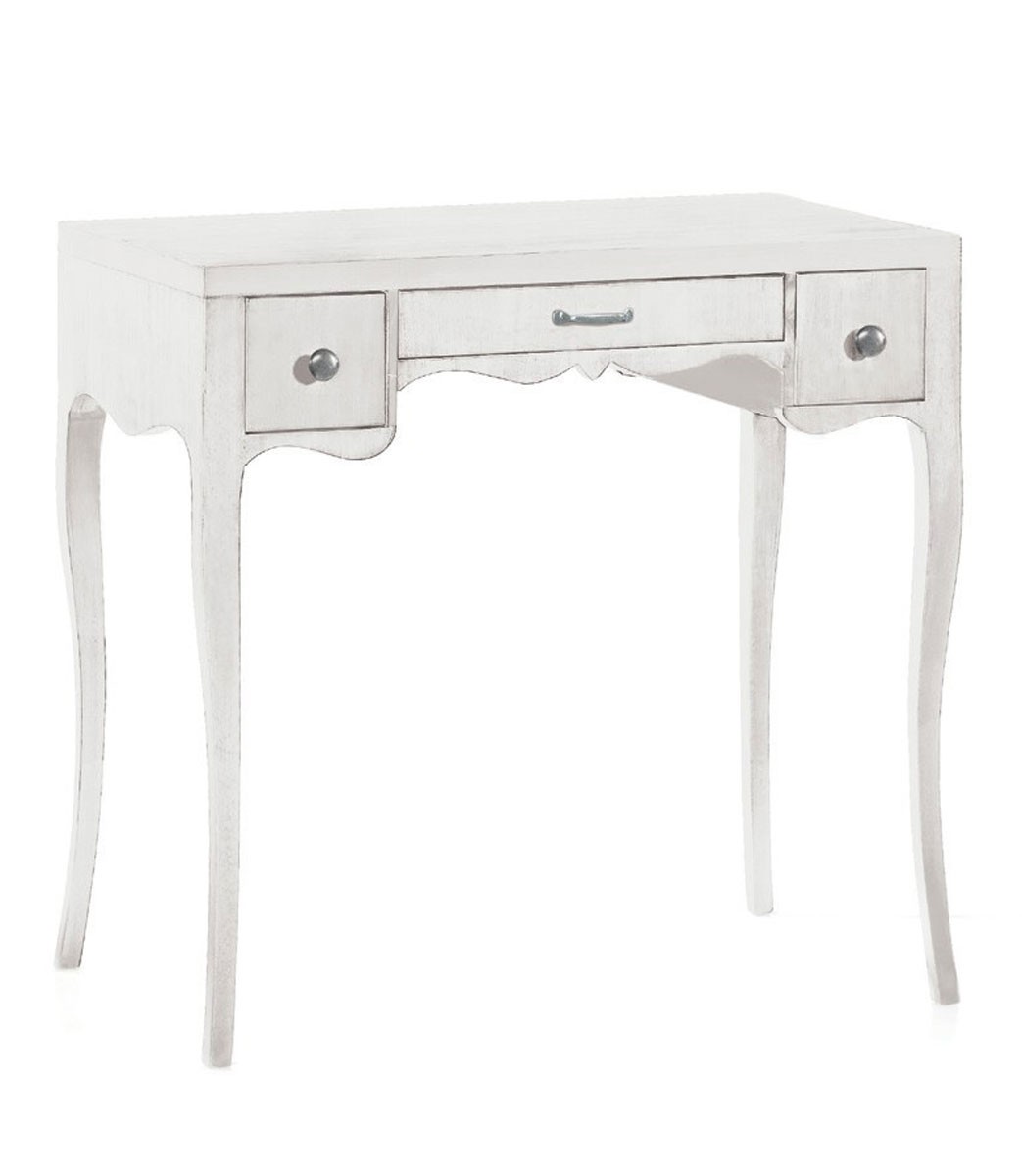 Scrittoio in legno bianco opaco 3 cassetti
