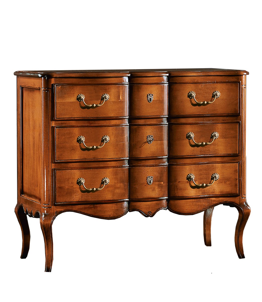 Comò classico in legno 3 cassetti