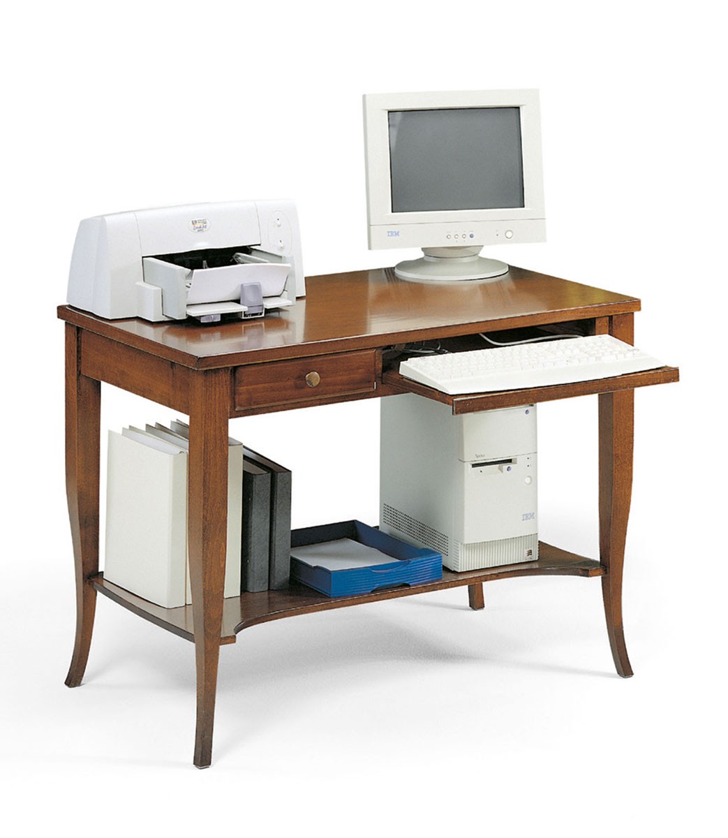 Scrivania Classica in Legno per PC noce lucido