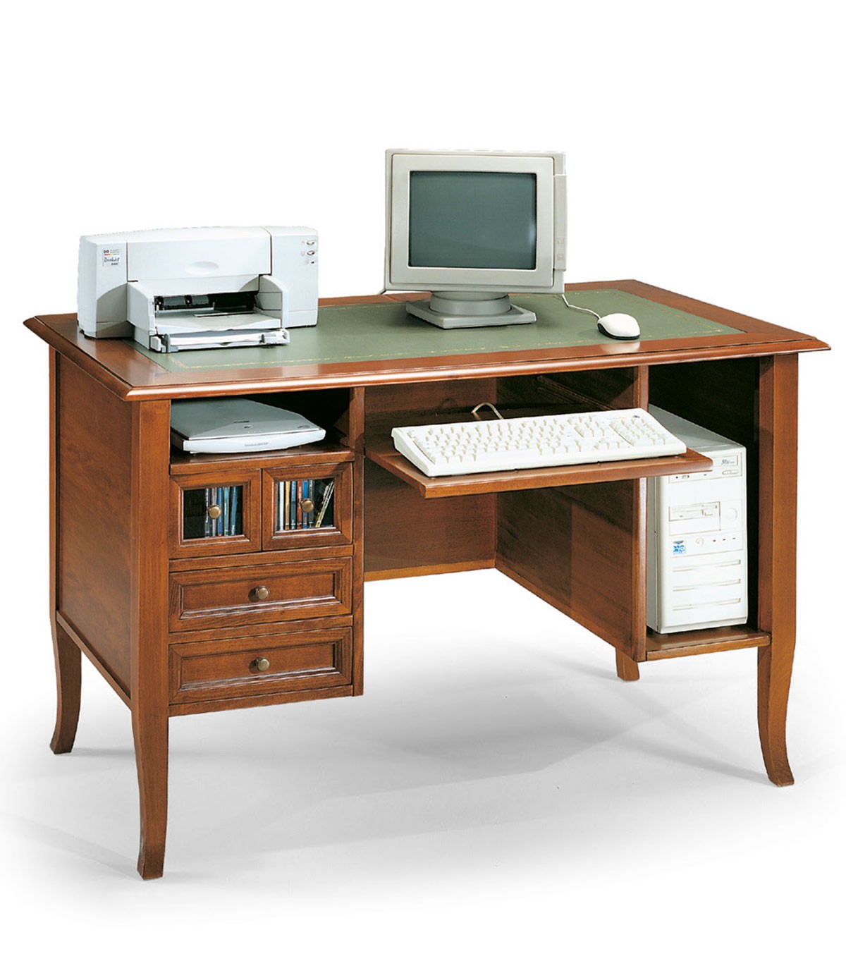 Scrivania Classica in Legno per PC noce lucido
