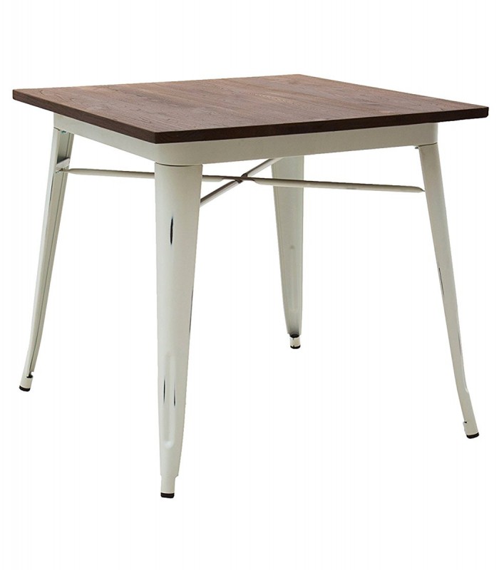 Tavolino quadrato Industrial Design Minimal in Legno Massello Quercia