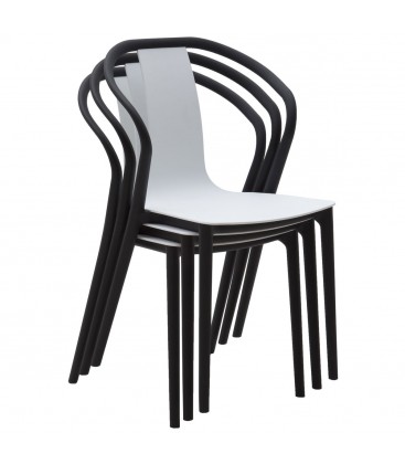 Sedia in polipropilene nero e bianco Design Moderno