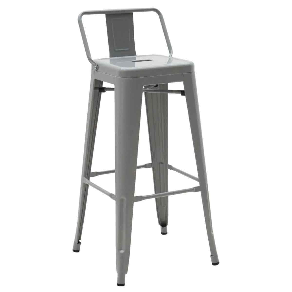 Sgabello metallo alto con schienale