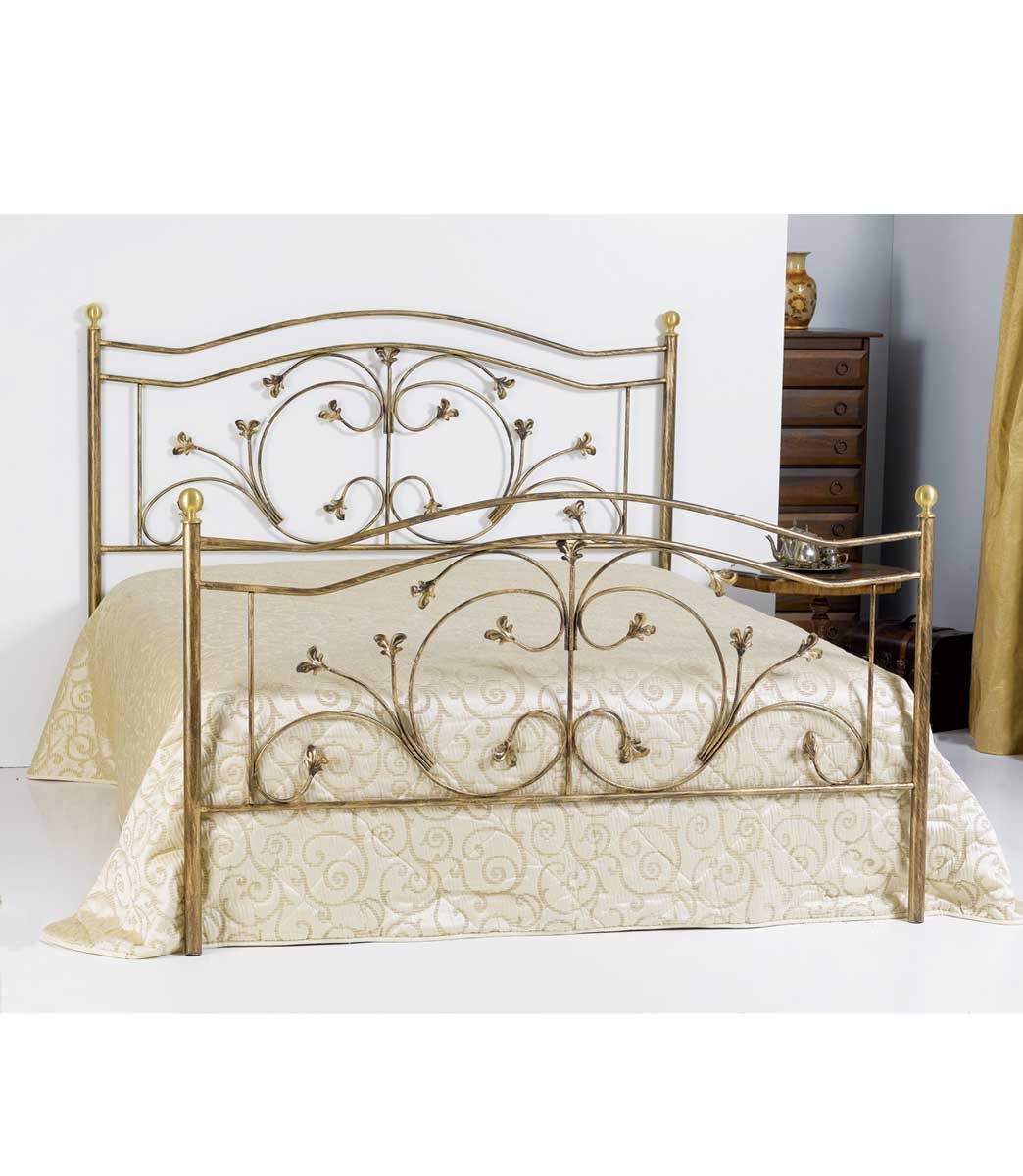 Letto matrimoniale in ferro battuto Foglie