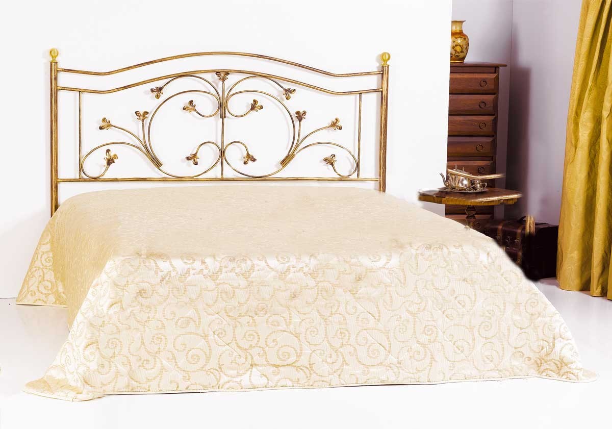 Testata Letto in Ferro Battuto Foglie