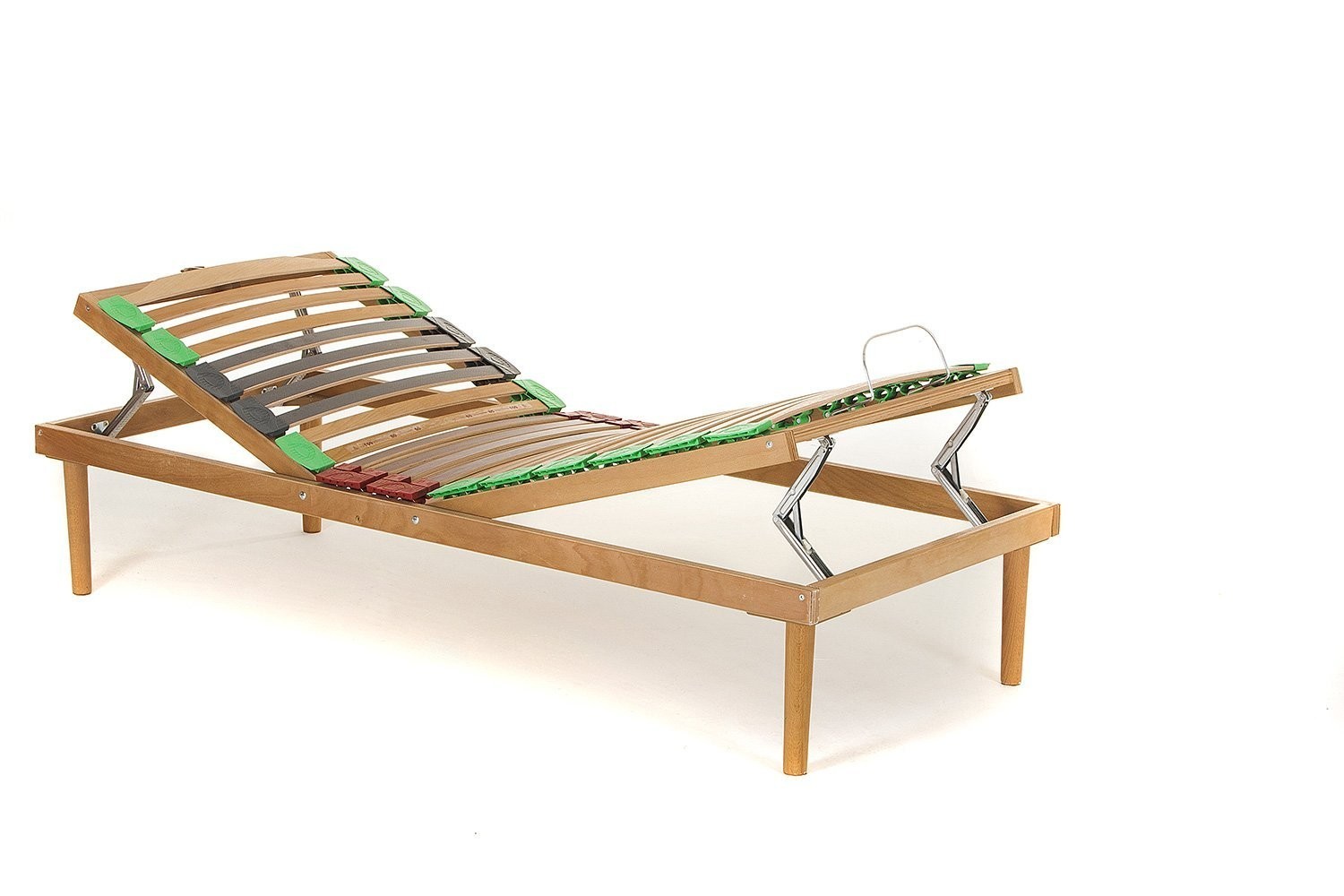 Rete letto singolo Ortopedica Legno Faggio Alzata Mobile Regolabile Manuale