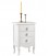 Comodino in legno 3 cassetti bianco opaco