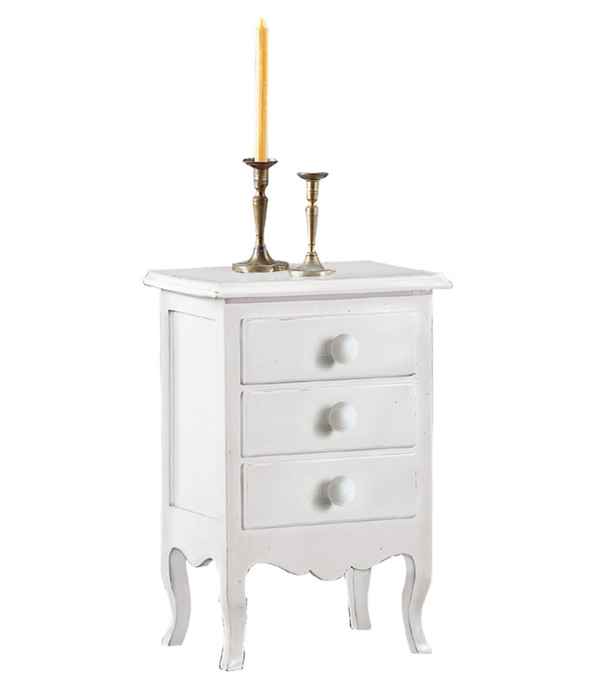 Comodino classico in legno 3 cassetti