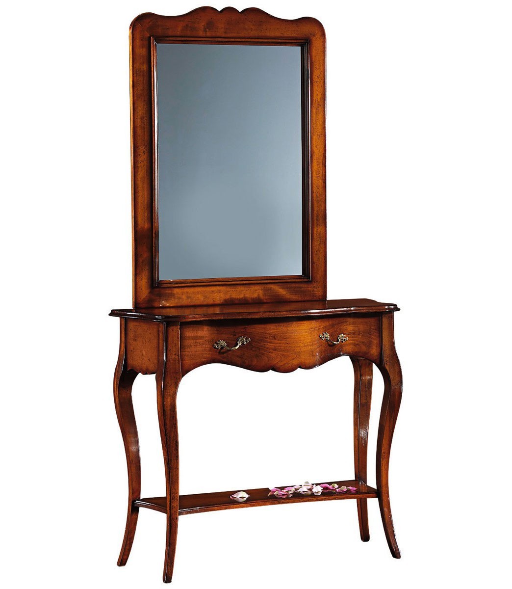 Consolle classica da ingresso in legno con cassetto