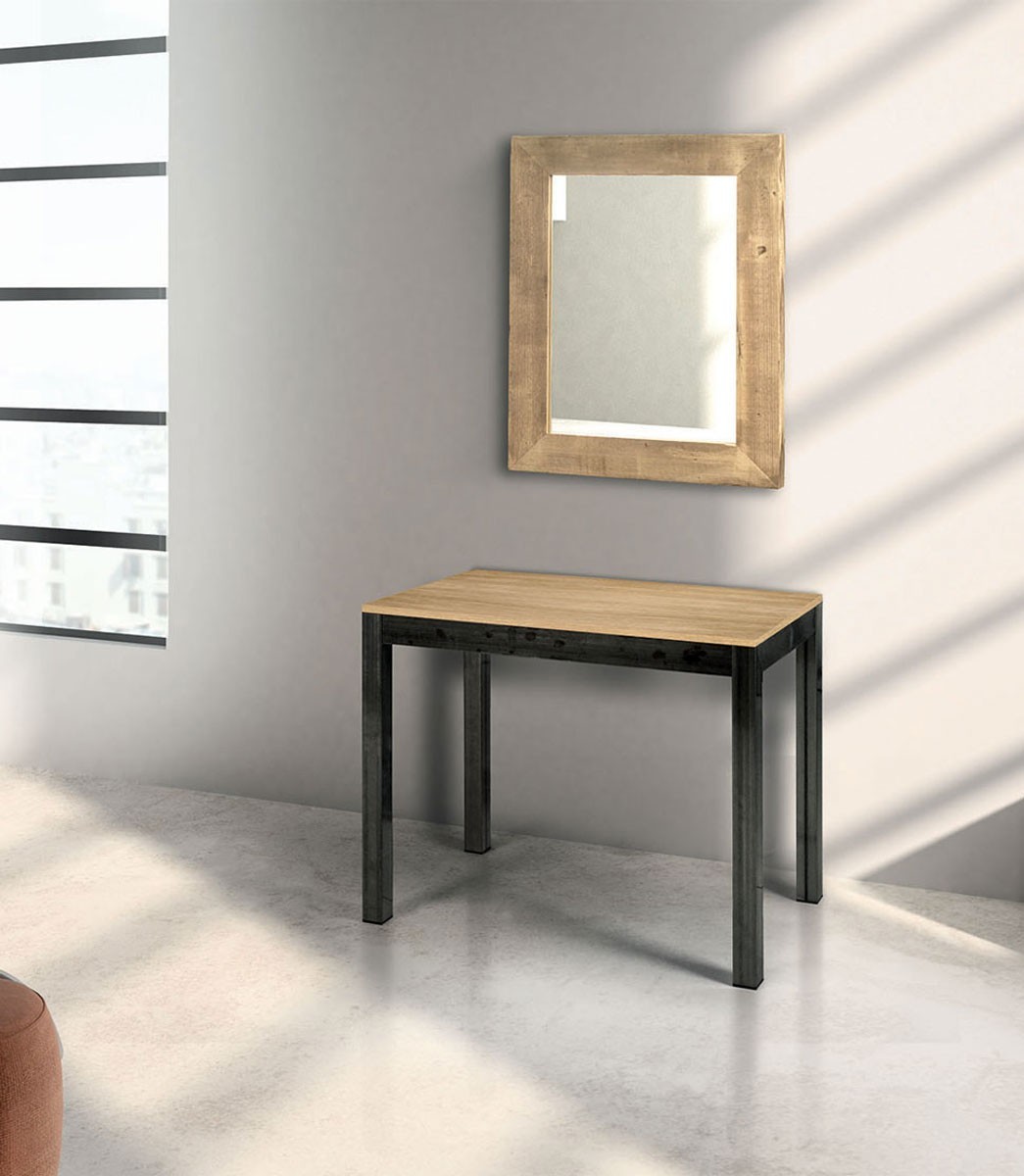 Consolle allungabile piano in legno rovere