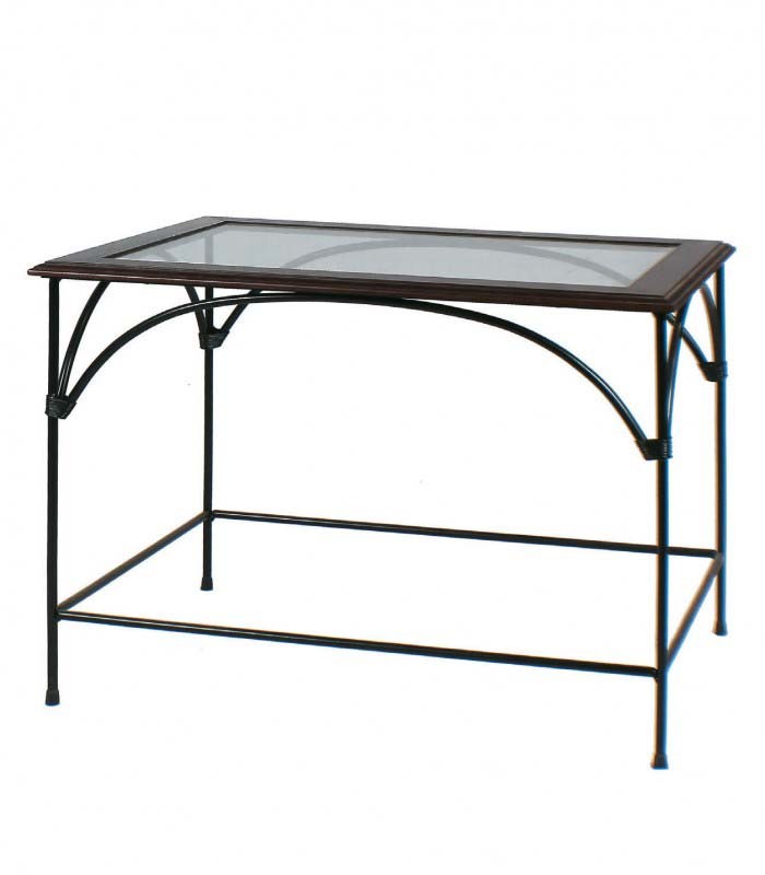 Tavolino da salotto rettangolare Country piano in vetro