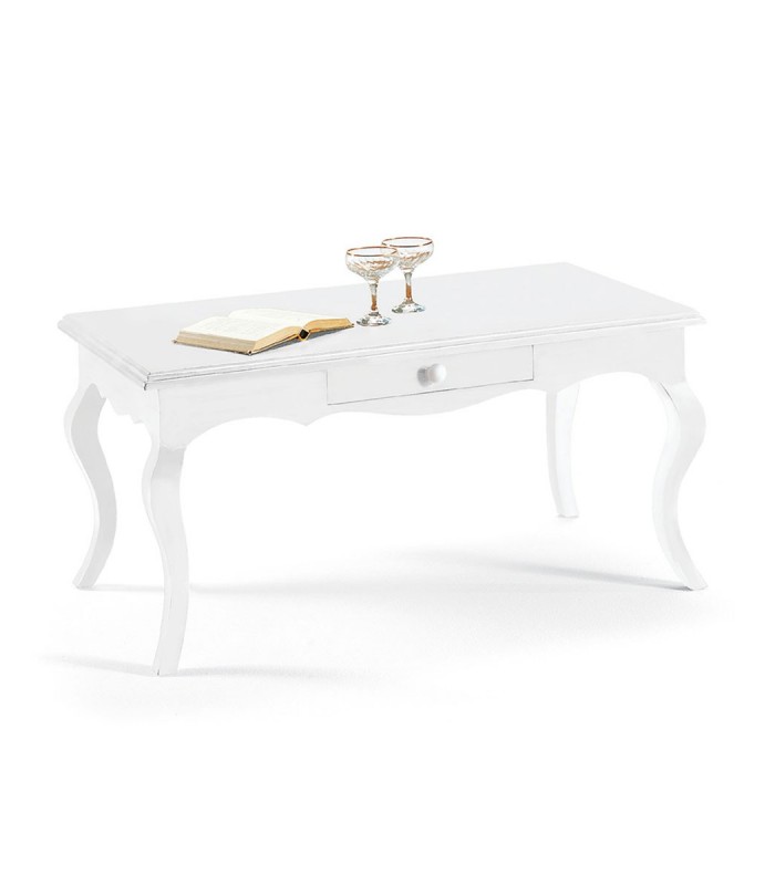 Tavolino da salotto classico Bianco opaco - Spazio Casa