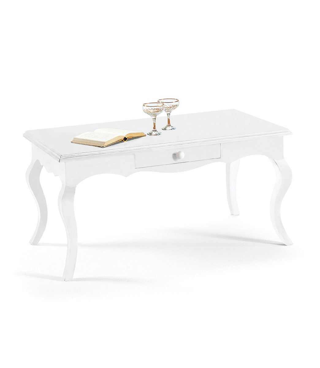 Tavolino da salotto classico Bianco opaco