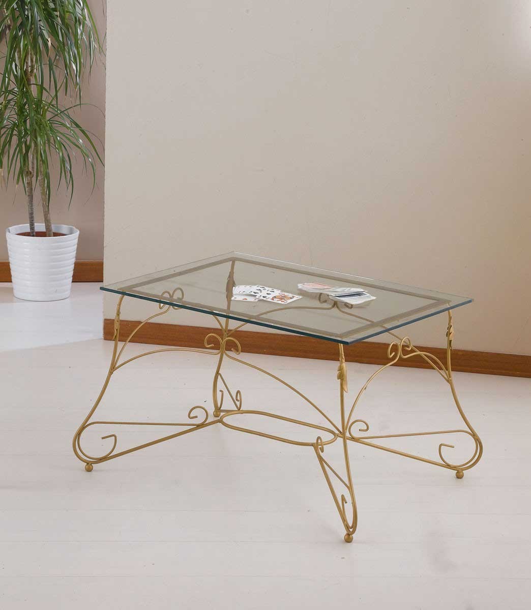 Tavolino Rettangolare da salotto Piano Vetro Ariel