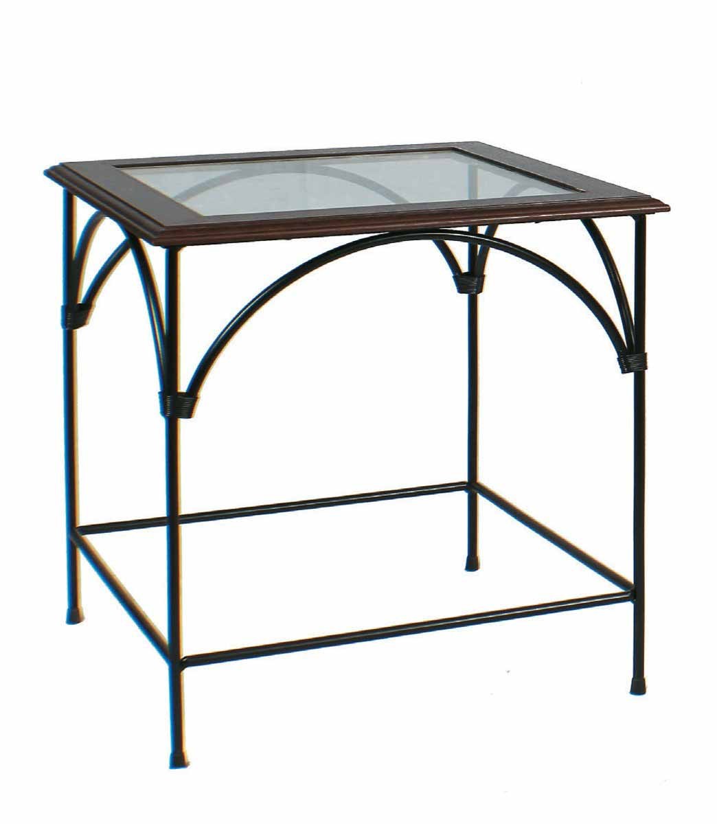Tavolino quadrato da salotto Country piano in vetro
