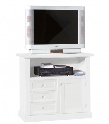 Mobile TV Indomita Con 2 Ripiani, Bianco, Supporta TV Fino A 50 Pollici E 40 Kg, Dimensioni 120x33.5x40 Cm