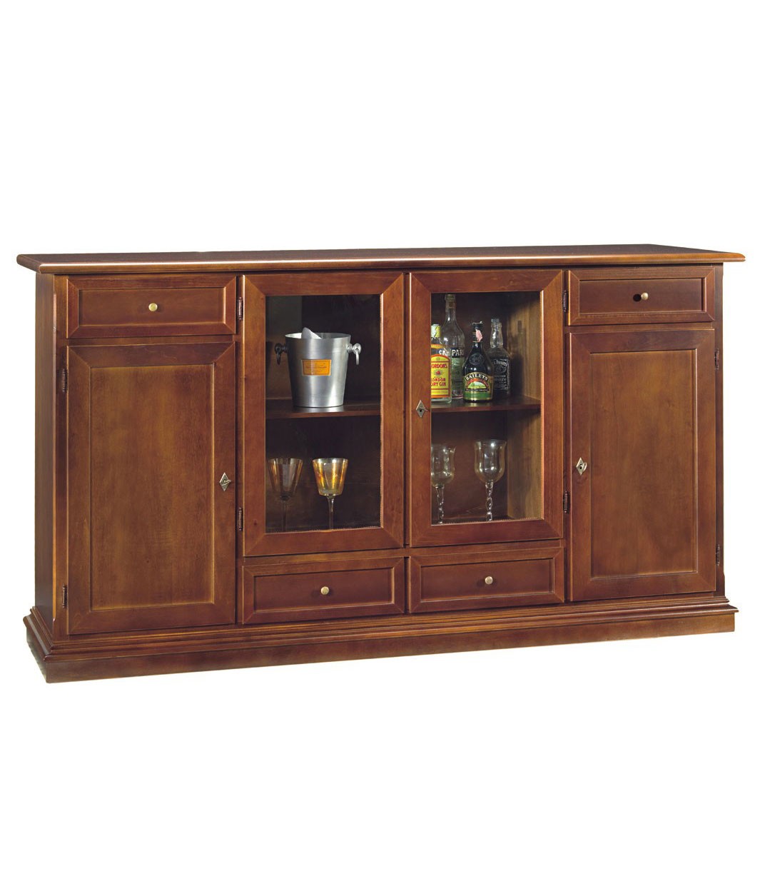 Credenza in legno arte povera 4 porte 4 cassetti