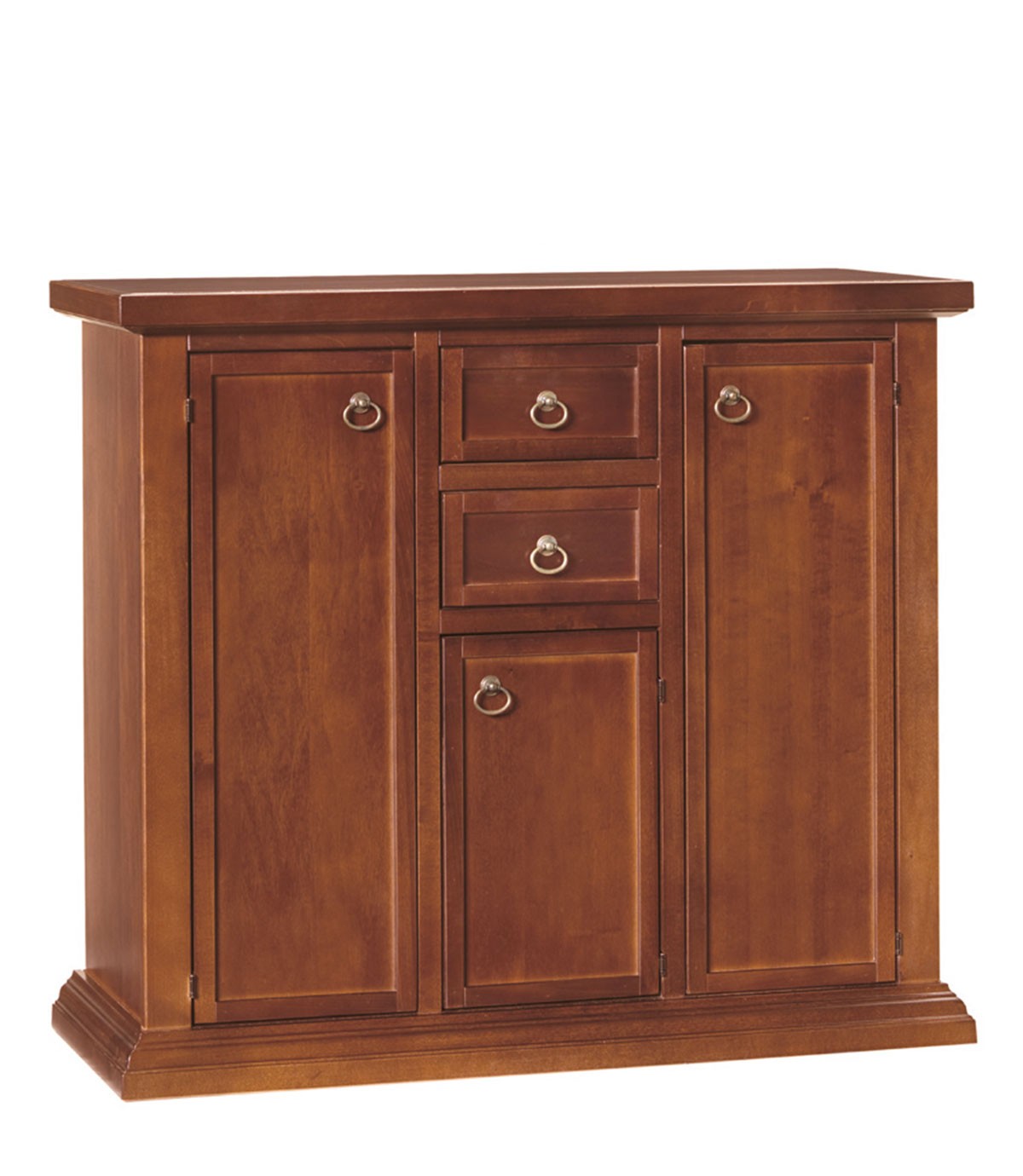 Credenza 4 porte in legno arte povera con 2 ante vetrate