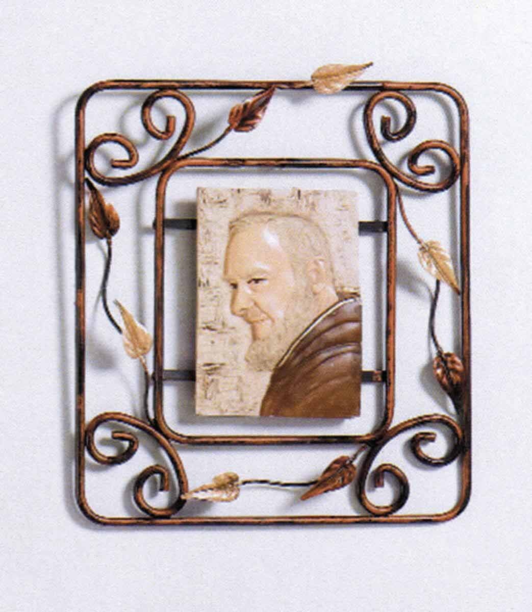 Quadro Padre Pio in ferro