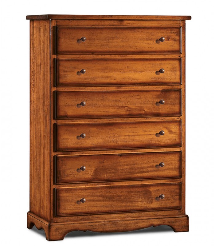 Cassettiera in legno 6 cassetti zoccolo aperto