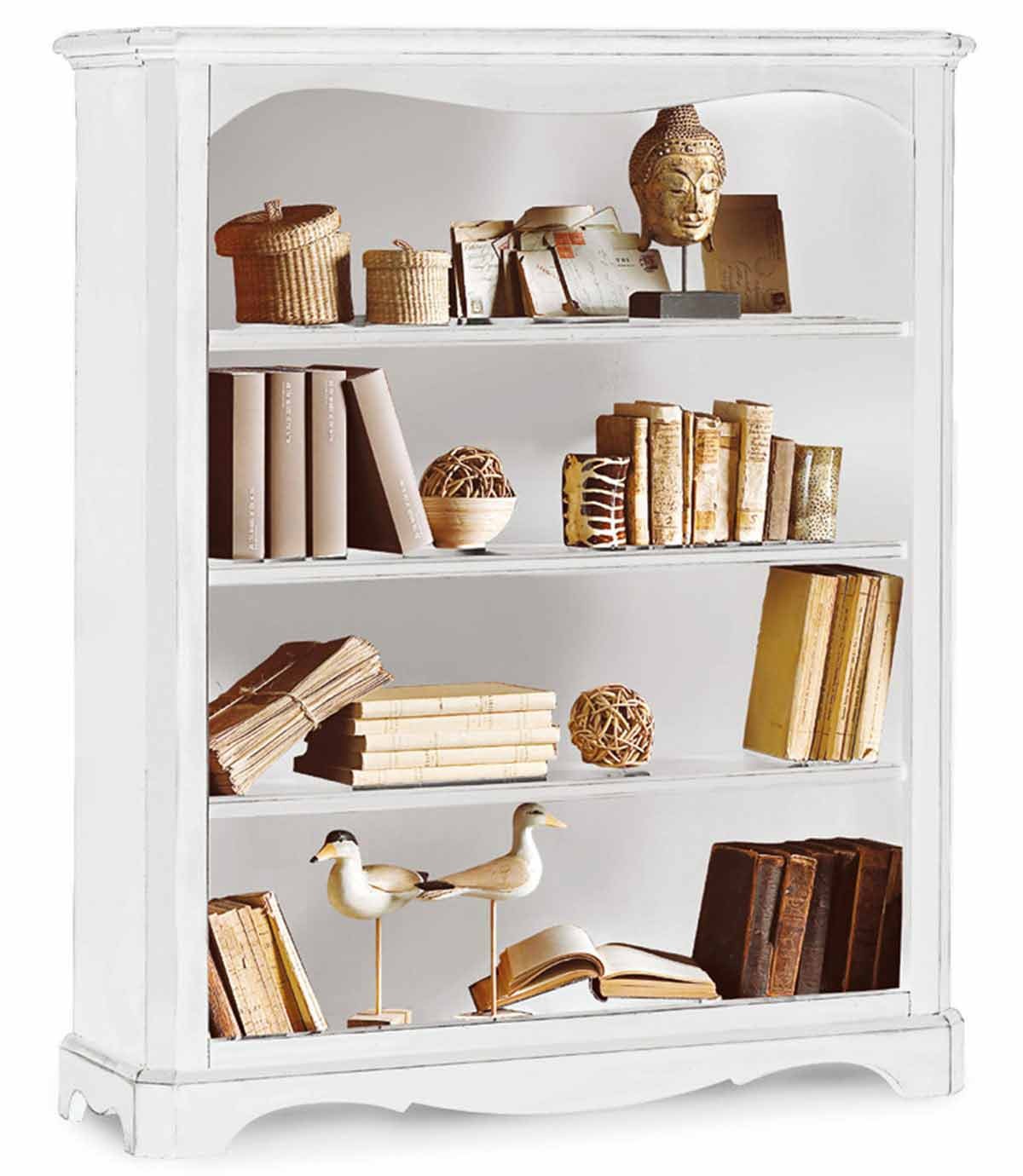 Libreria in legno zoccolo aperto Bianco Opaco