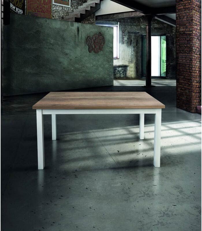 Tavolo moderno allungabile con piano in legno naturale