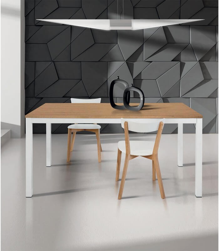 Tavolo moderno allungabile bianco naturale