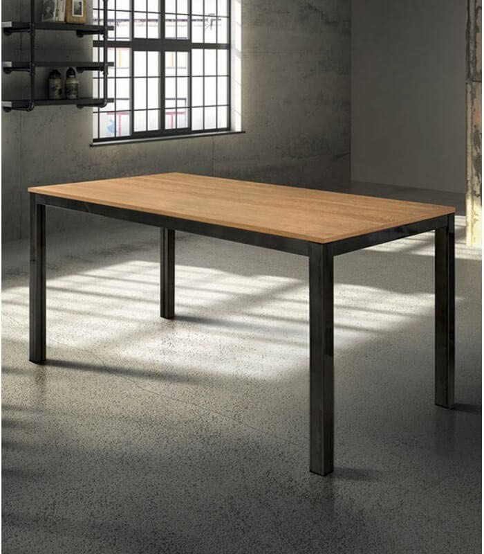 Tavolo rovere con struttura in metallo