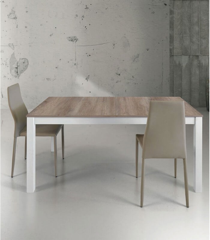 Tavolo allungabile in legno bicolore