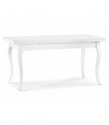 Tavolo in legno design classico allungabile Bianco Opaco