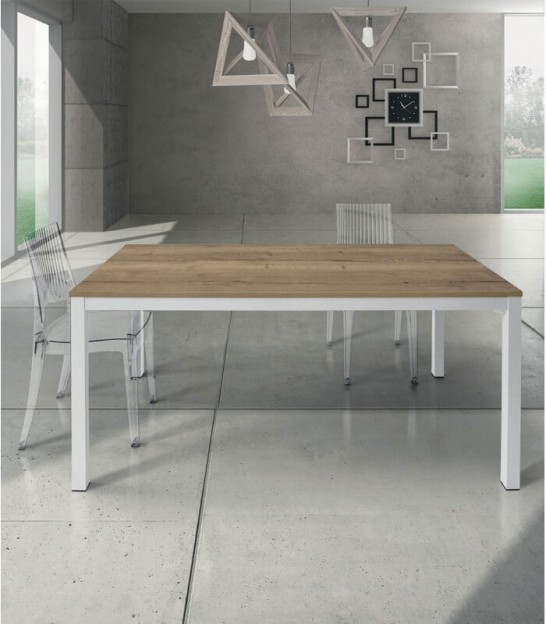 Tavolo allungabile Canale, Consolle da pranzo multiuso, Tavolo rettangolare da  cucina o sala da pranzo, 160x90h75 cm, Rovere Nodi