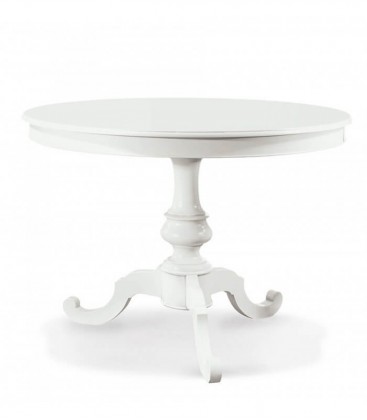 Tavolo in legno allungabile rotondo Bianco Opaco