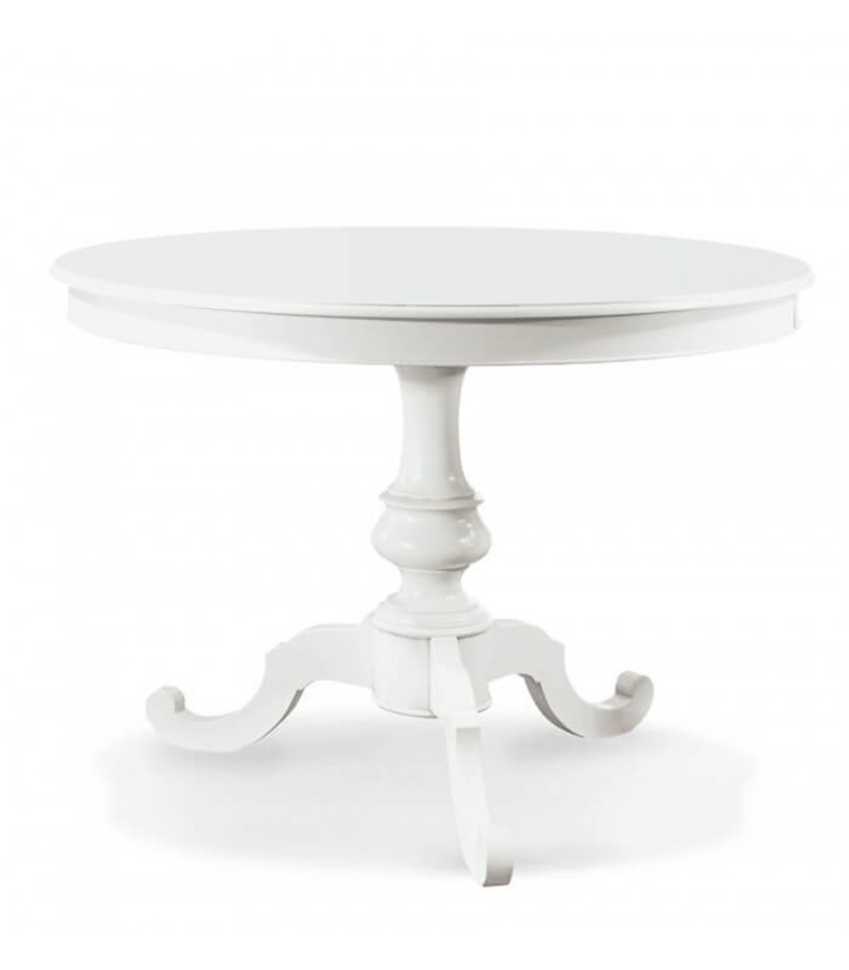 Tavolo in legno allungabile rotondo Bianco Opaco