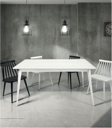 Tavolo in Legno design moderno allungabile Bianco