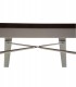 Tavolo rettangolare in metallo bianco con piano in legno
