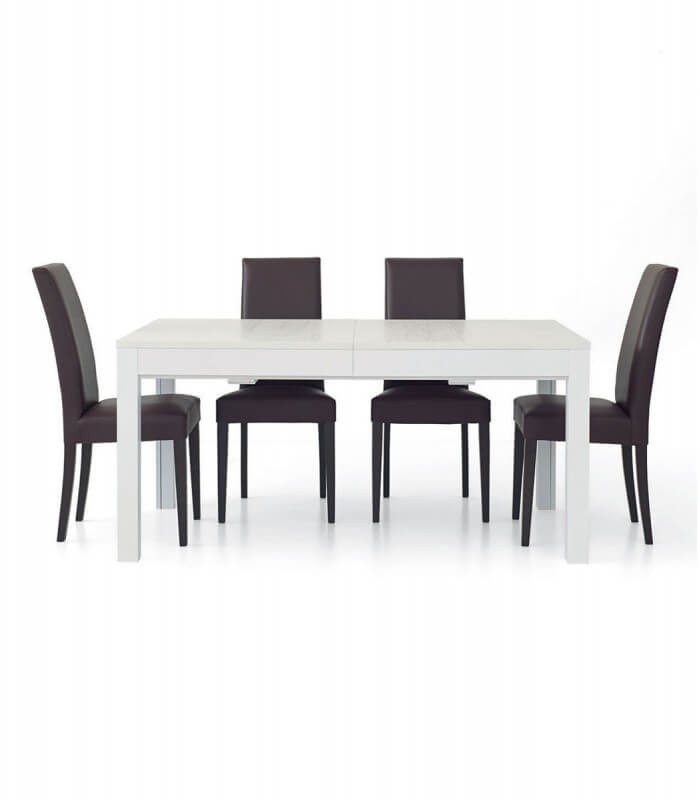 Tavolo da Pranzo Allungabile a +3 metri Moderno Bianco Frassinato - Spazio  Casa
