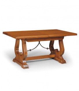 Tavolo in legno in ferro classico Noce Lucido