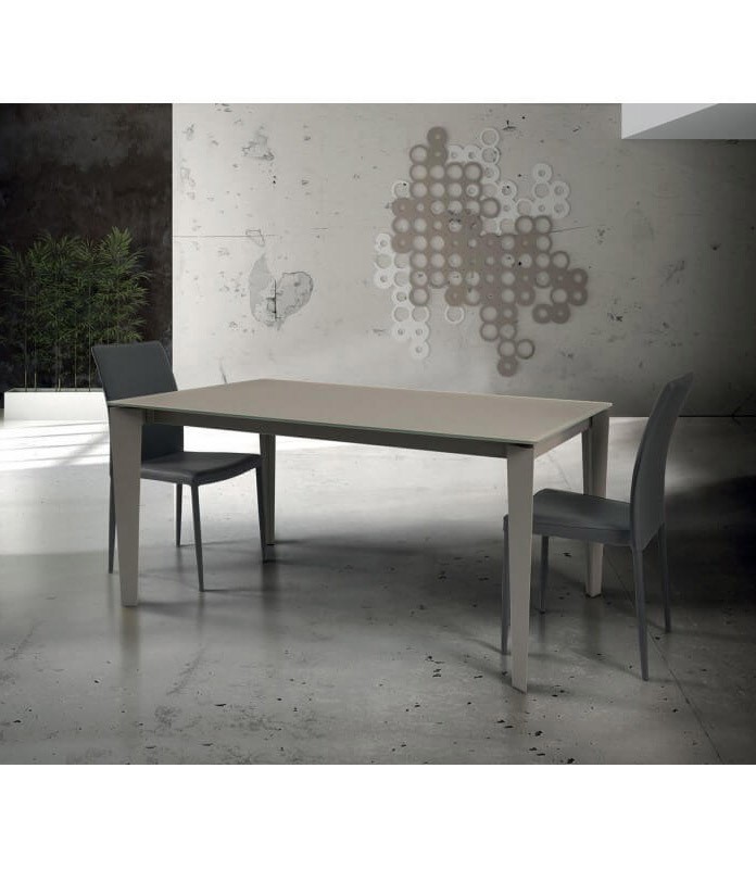 Tavolo vetro design moderno Tortora