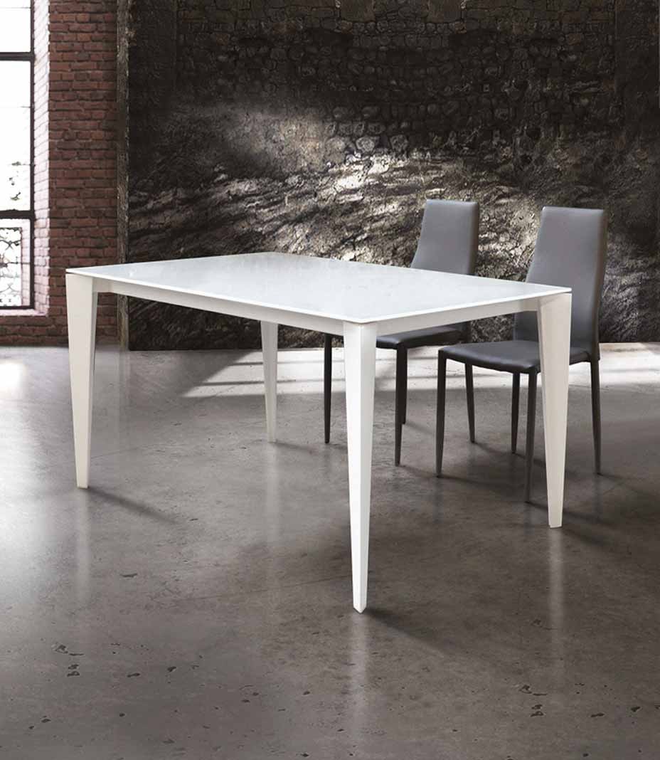 Tavolo vetro design moderno Bianco