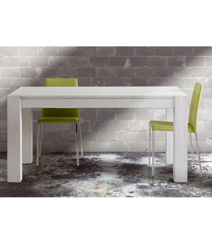 Tavolo in Legno Massello di Abete Spazzolato Bianco