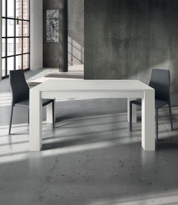 Tavolo Rovere Spazzolato bianco allungabile