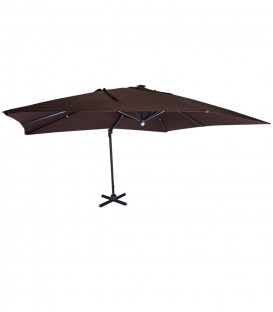 Ombrellone quadrato 3x3 parasole palo laterale rotazione con frizione a pedale